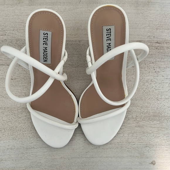 Steve Madden White Strappy Heels - Picture 4 of 8